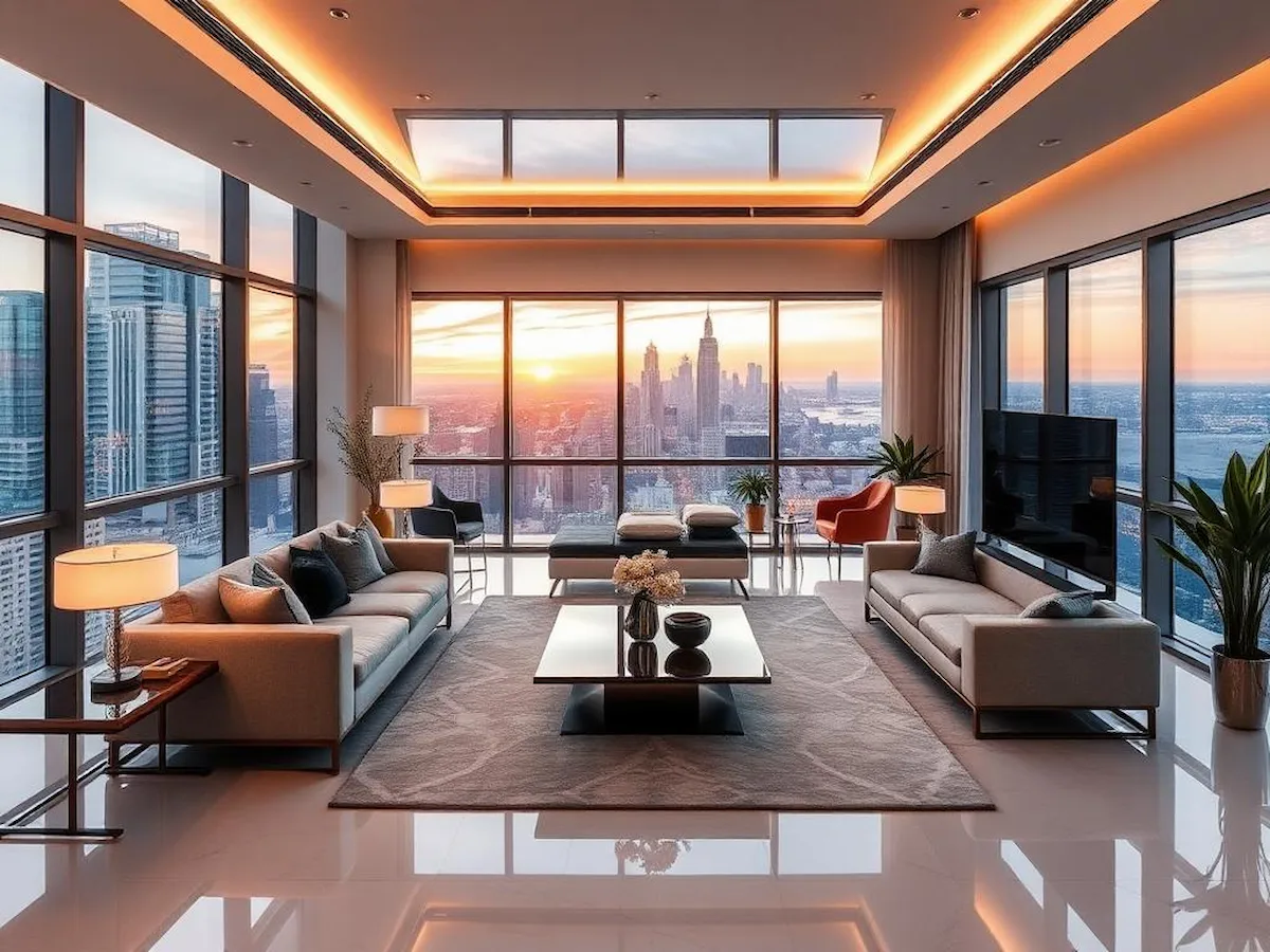 SOBHA Premium Living Room Interior Design - Luxury 2 3 4 BHK Apartments Greater Noida